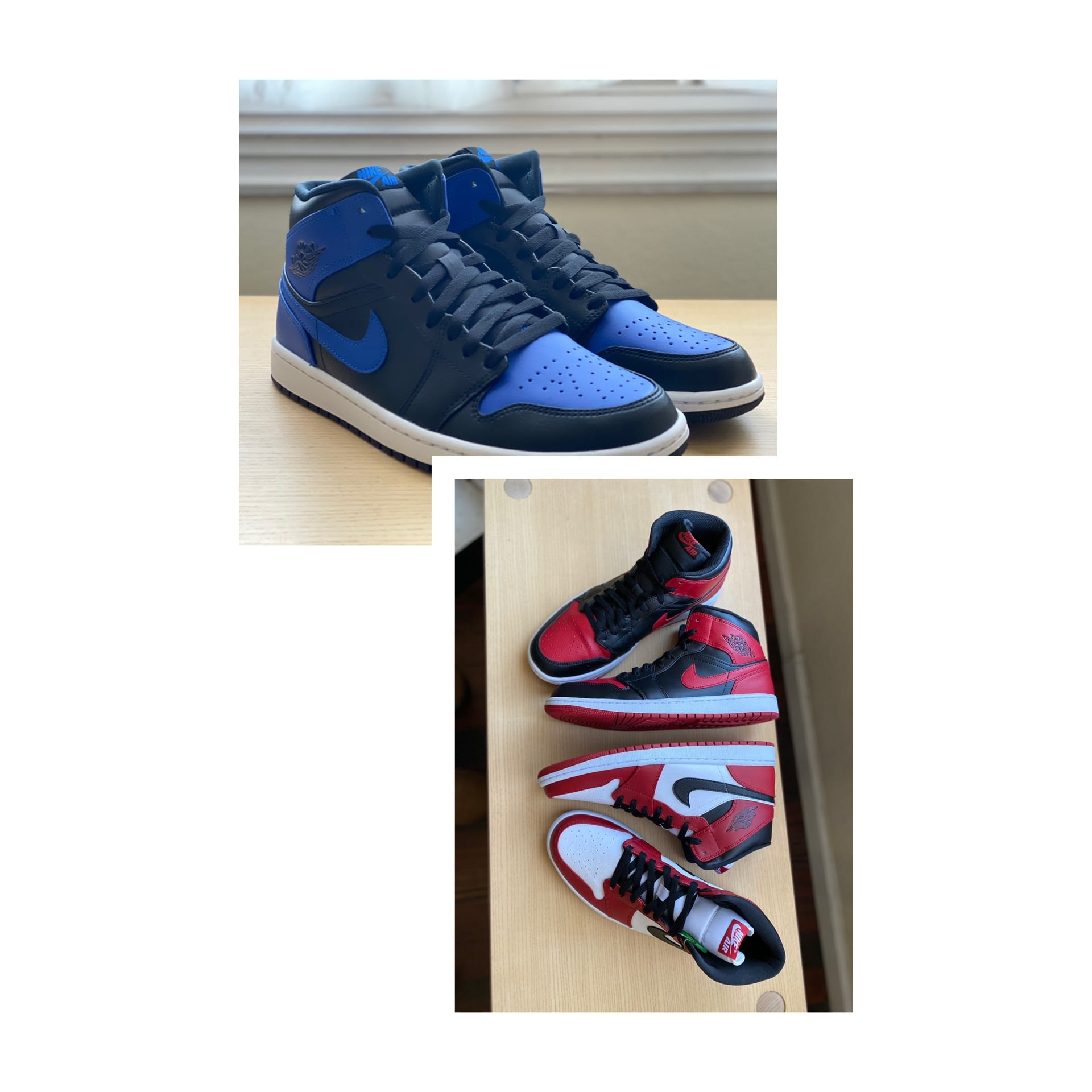 Nike Air Jordan 1 Mid Top OG Top 3 Conversion (Chicago, Bred, or Royal