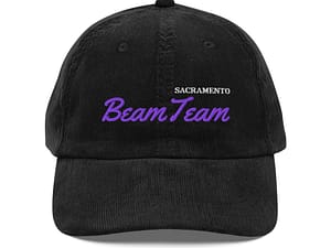 Sacramento Beam Team Black Purple White Vintage corduroy strapback buckle hat cap