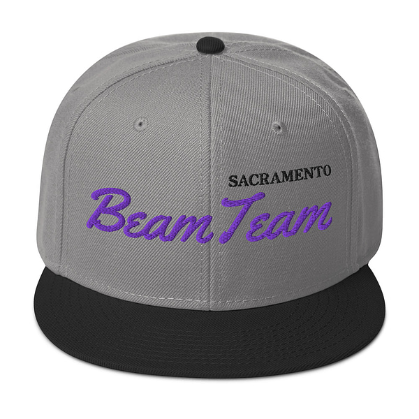 Sacramento Beam Team White (Or Grey) Black Purple Snapback Hat - Image 2