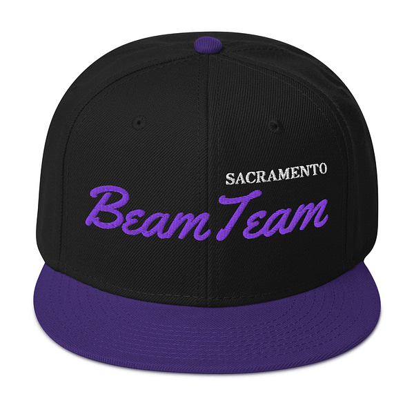 Black Purple Sacramento Beam Team Snapback Hat Cap