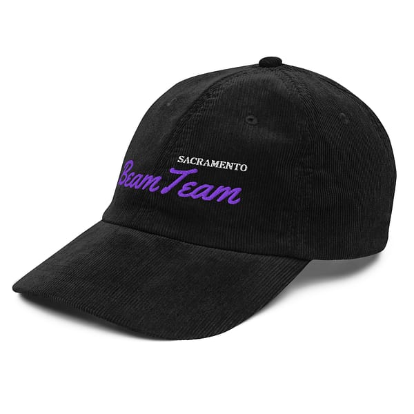 Sacramento Beam Team Black Purple White Vintage corduroy strapback buckle hat cap - Image 3