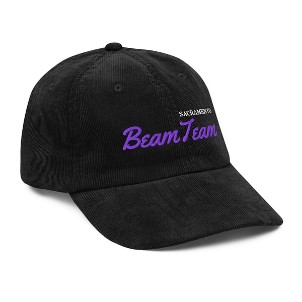 Sacramento Beam Team Black Purple White Vintage corduroy strapback buckle hat cap - Image 4